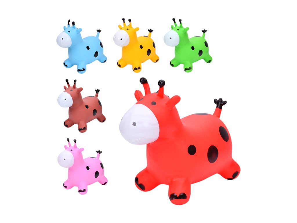 Игрушка прыгун надувная коровка, ПВХ, 6 цветов (цена за 1шт)