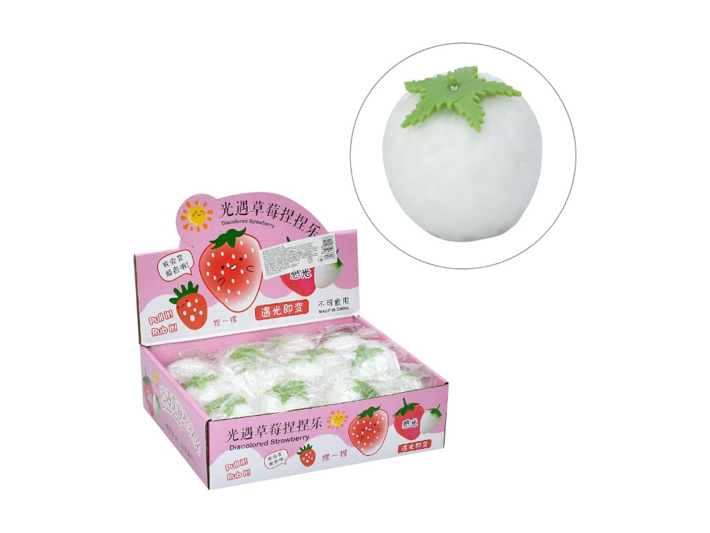 Игрушка антистресс клубника, изменение цвета, мука, (цена за 1шт)