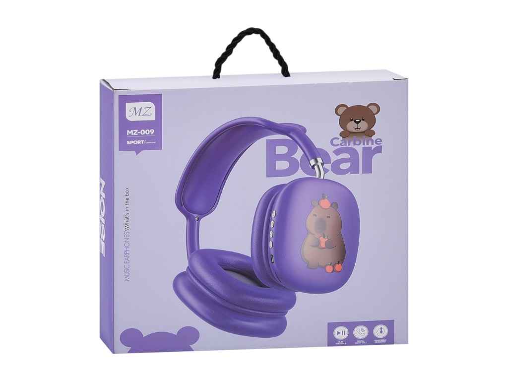 Навушники бездротові Bluetooth з малюнком капібари MZ-009; 6 видів; (ціна за 1шт)