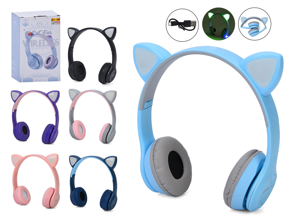 Беспроводные наушники с ушками, Bluetooth, TF и USB-зарядкой, 6 цветов