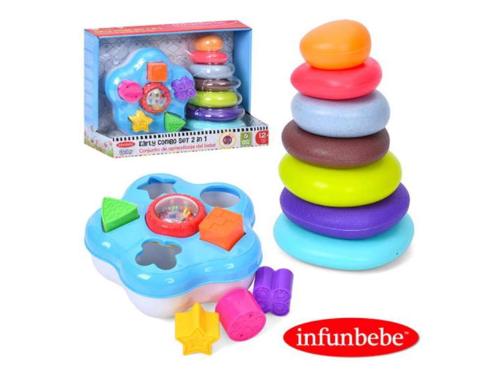 Сортер-пирамидка 2 в1 PL2202-PL2051, Infunbebe