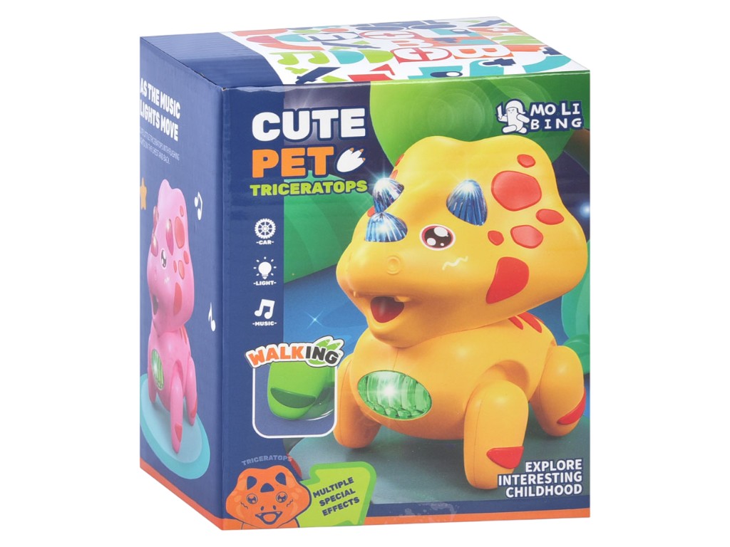 Игрушка динозавр, ходит, музыка, свет, 3 цвета