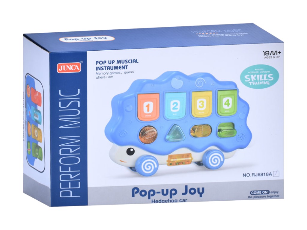 Интерактивный ежик Pop-Up Joy – музыкальная игрушка на колесах