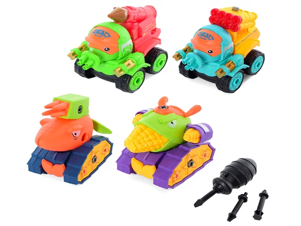 Конструктор на шурупах з викруткою RL589-21D, 11 см, транспорт 4 шт., BabyToys
