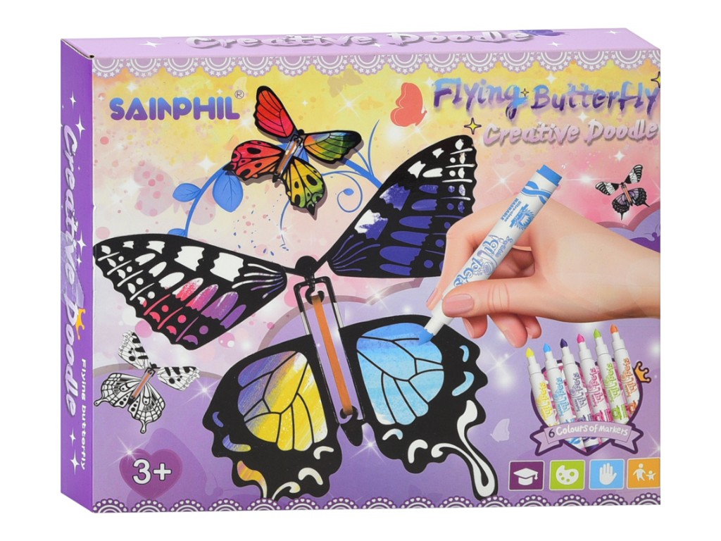 Набір для творчості розмальовка метелики, фломастери, BabyToys SP5501