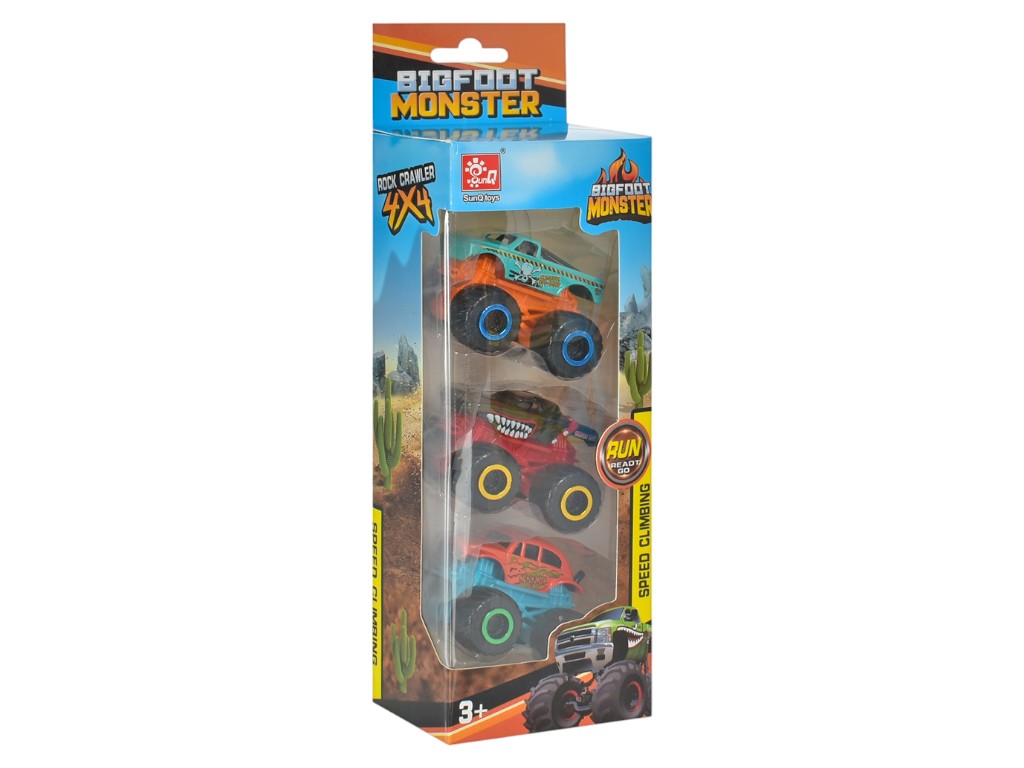 Игрушечные машинки Монстер Трак, набор из 3шт, 4 вида