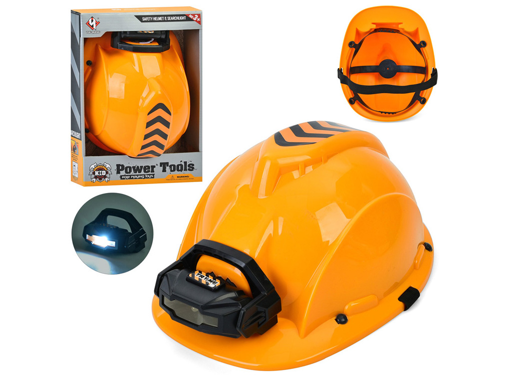Каска игрушечная с фонариком T004, 23 см, светящийся, BabyToys