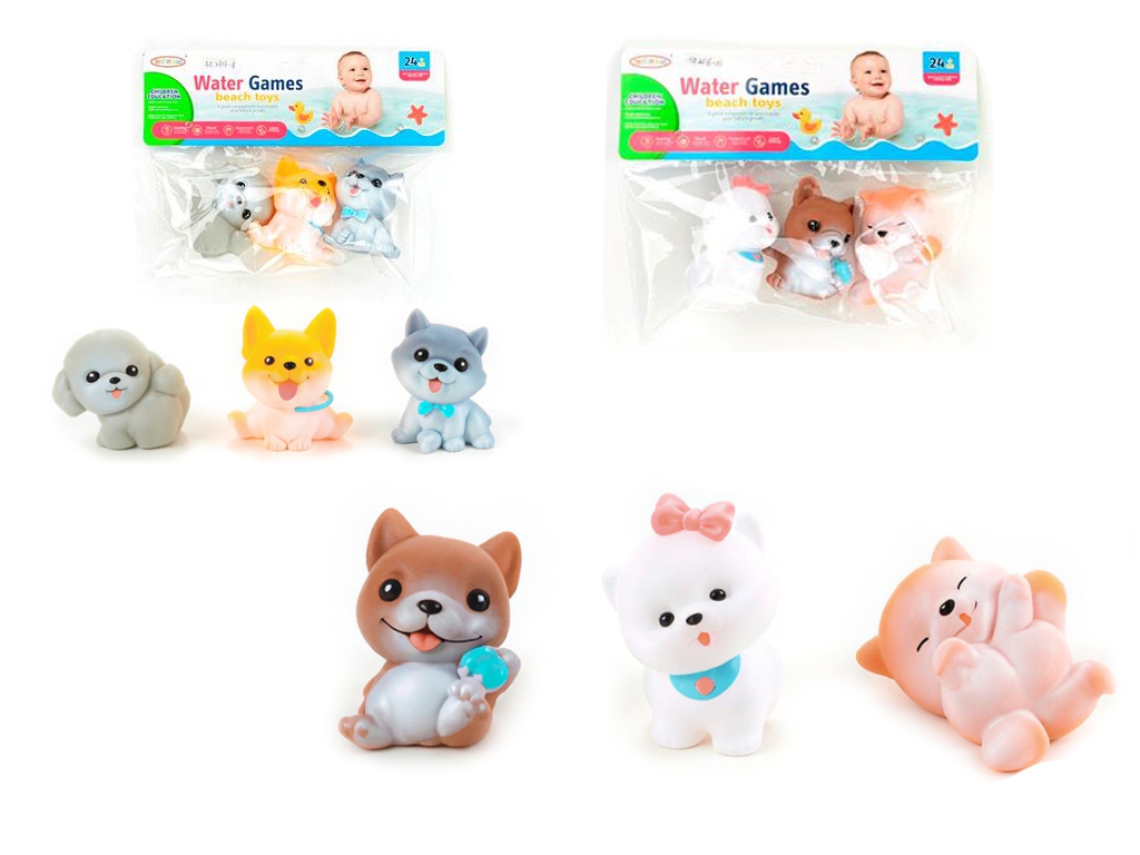 Набор игрушек для купания Животные, 7,5 см, 3 шт, 2 вида