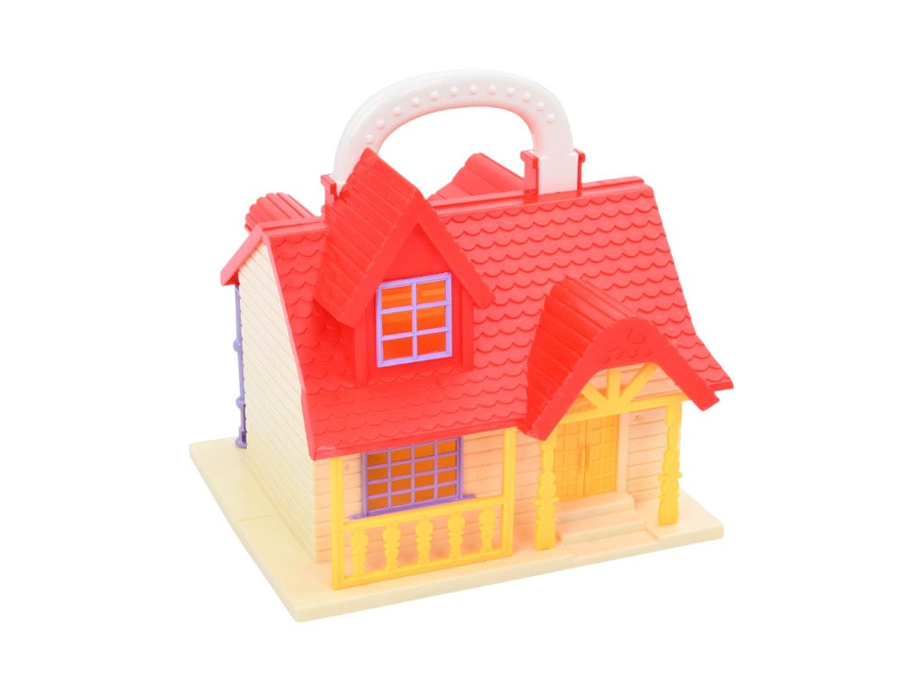 Будинок для ляльок складаний TM532, 30 см, з меблями та лялькою, BabyToys