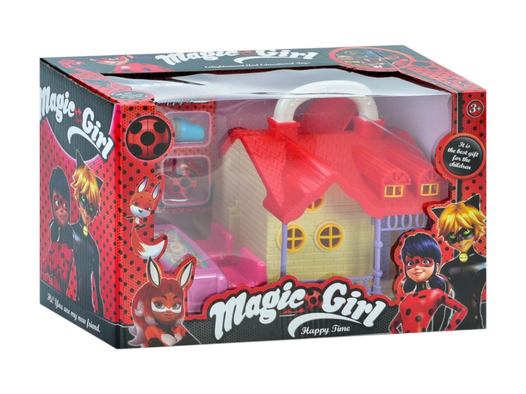 Будинок для ляльок складаний TM532, 30 см, з меблями та лялькою, BabyToys