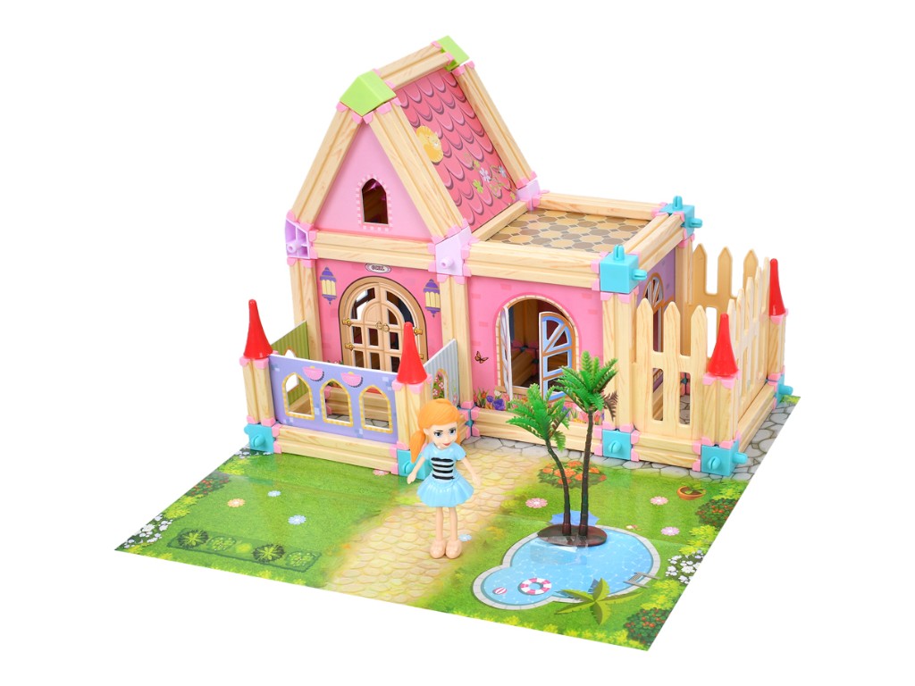 Дом для кукол WF251-2 с фигурками, 24 см, 77 деталей, BabyToys