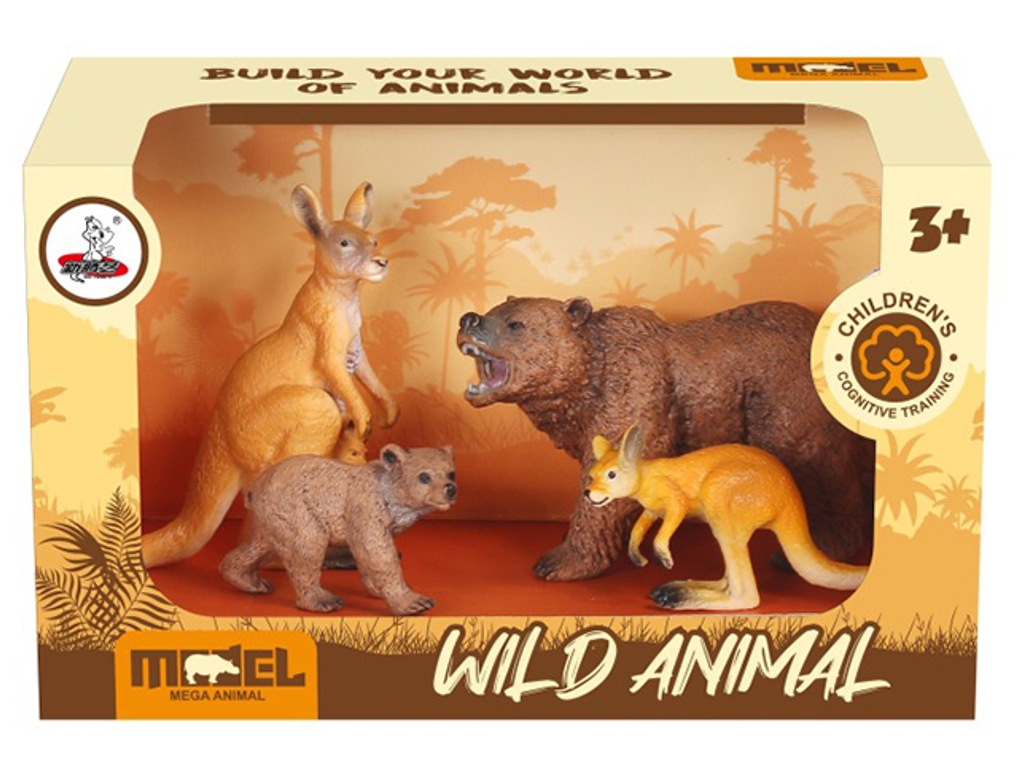 Игровой набор фигурок диких животных XTY-761, 10 см, 4 шт, MEGA ANIMAL