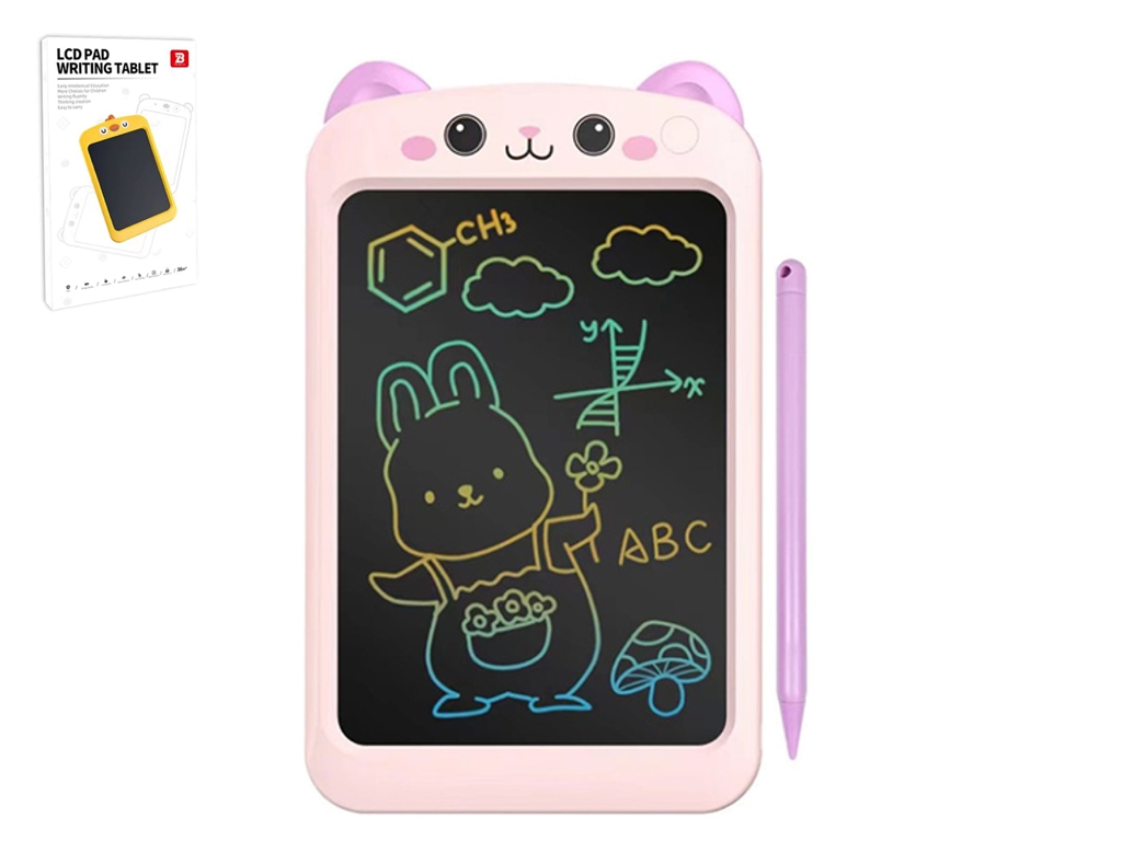 Детский LCD-планшет для рисования Котик, 8,5 дюйма, на батарейках, розовый