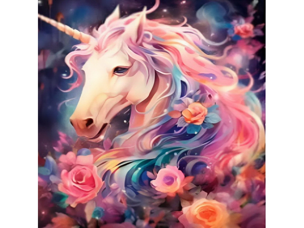 Алмазна мозаїка Єдиноріг, 40×30 см