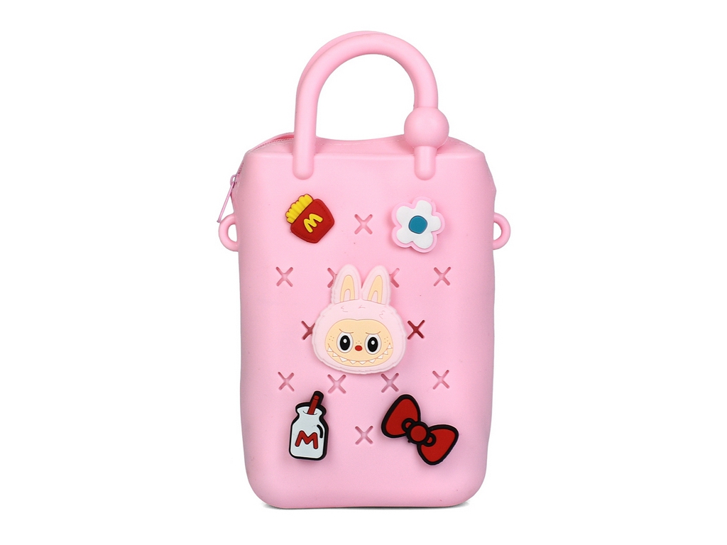 Сумочка детская с декором YG0351, 18 см, 1 отделение, 2 коротких и длинная ручка, 4 вида
