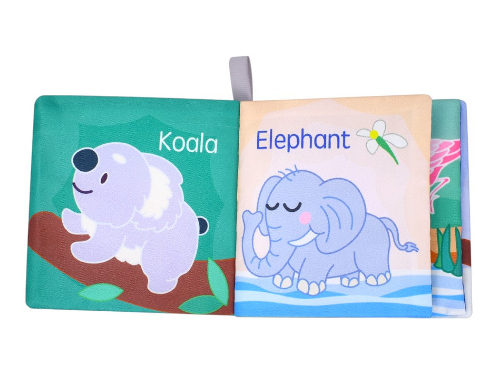 Книжка м’яка навчальна Animal, 10,5×10,5 см, тканинна з петелькою, 2 види (ціна за 1шт.)