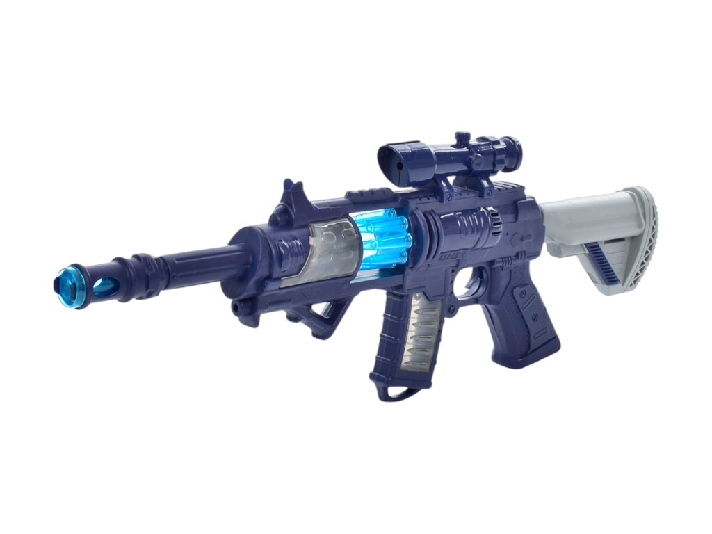 Игрушечный автомат, 48см, звук, светится, 2 цвета, на батарейке