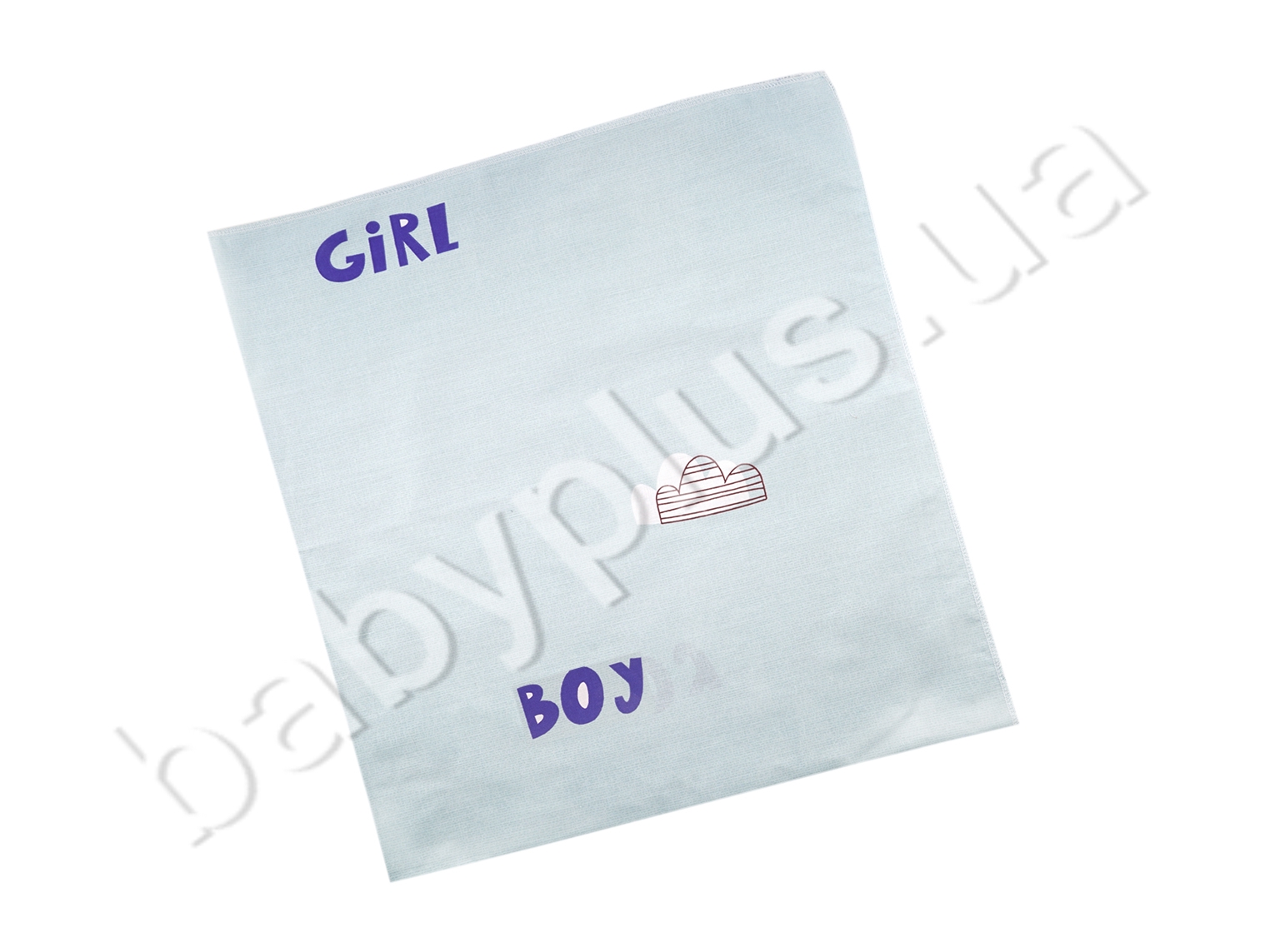 Простынь-пеленка Boy and Girl на голубом. 100% хлопок. Размер 100х110 см
