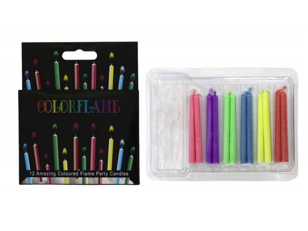 Набір свічок для торта з кольоровим полум’ям Color Flame, 12 шт, 6 см, Color Flame 10488