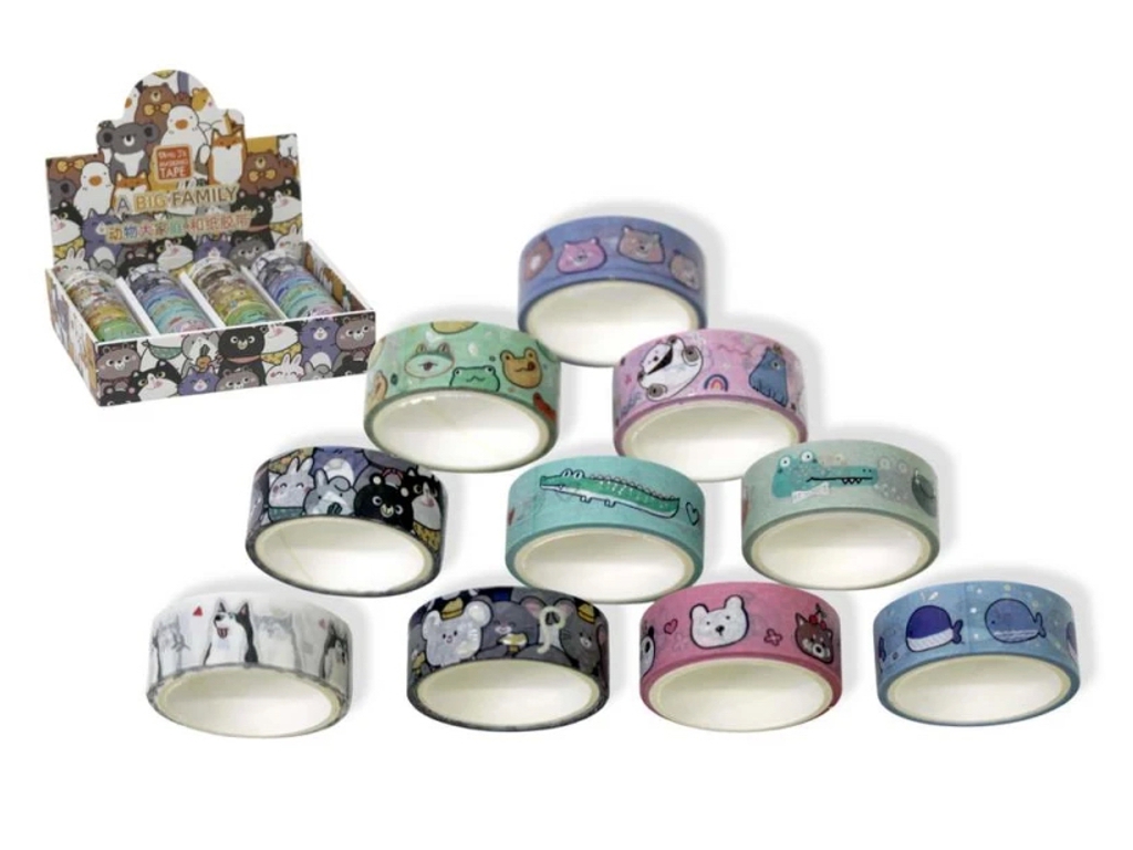 Лента для декора Washi 1327, 1,5 см × 4 м, микс видов (цена за 1 шт)