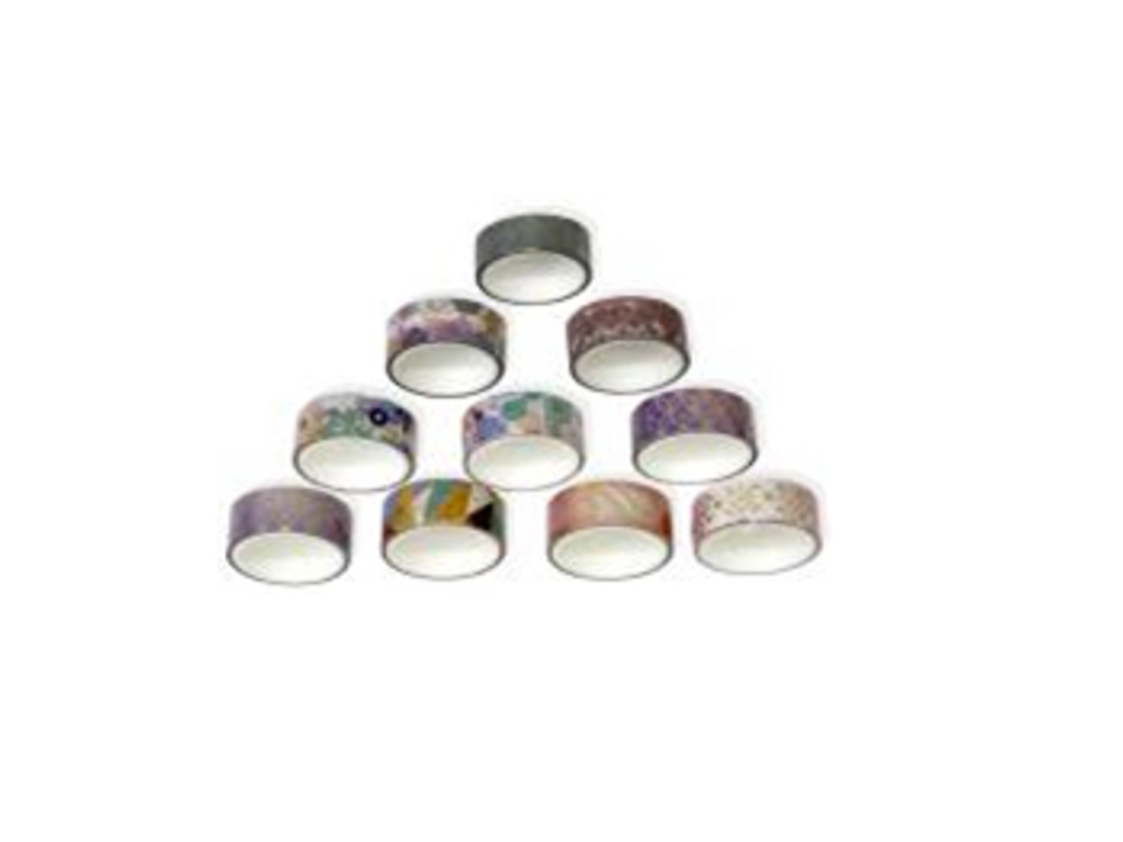 Лента для декора Washi 1330, 1,5 см × 2 м, микс видов (цена за 1 шт)