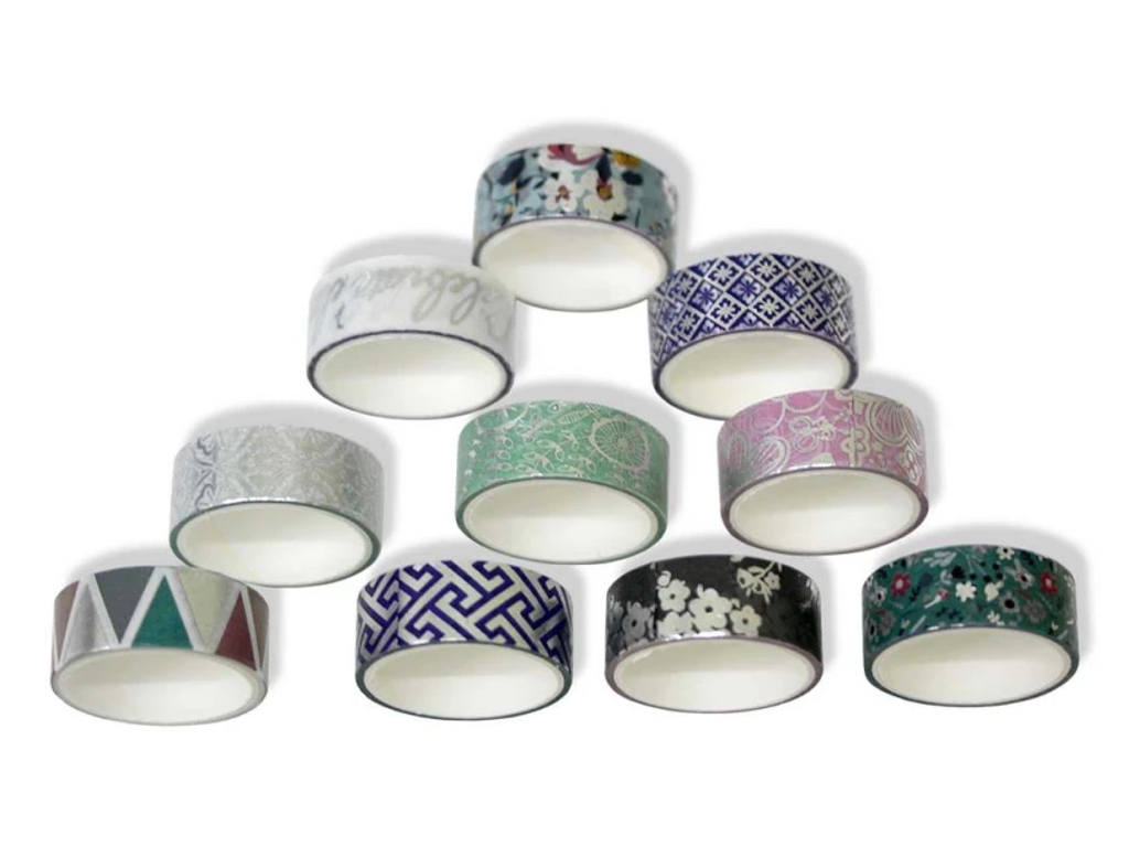 Лента для декора Washi 1331, 1,5 см × 2 м, микс видов (цена за 1 шт)