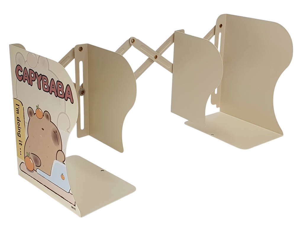 Подставка-держатель для книг металлическая, раздвижная на 3 отделения, Капибара (цена за 1 шт)
