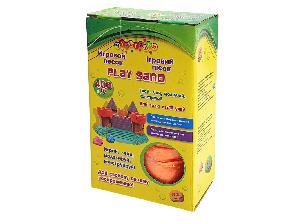 Пісок для моделювання з формами, 400 г, для ліплення та гри, Danko Toys