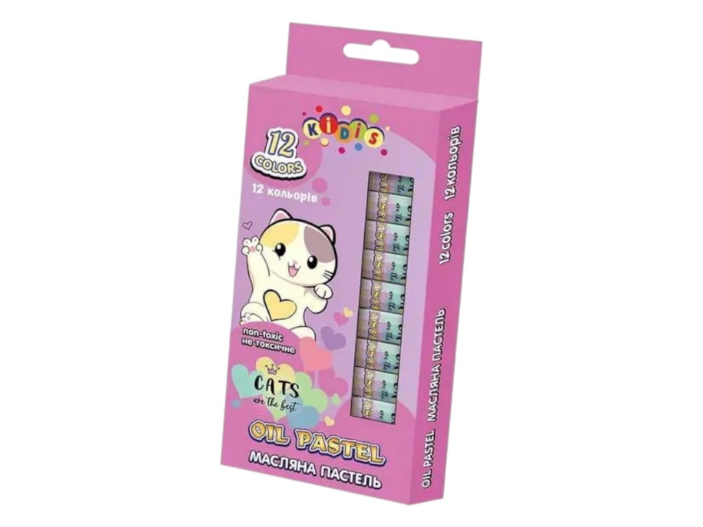 Пастель масляная 12 цветов KIDIS Cats are the best 9157