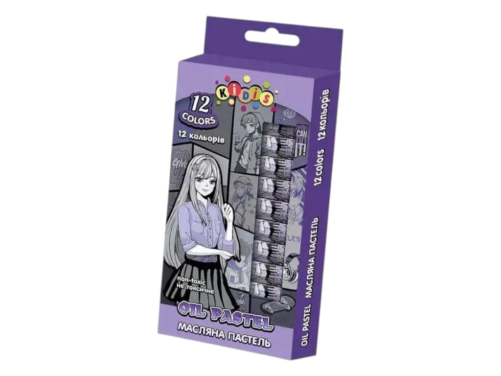 Пастель масляная 12 цветов KIDIS Anime 9158