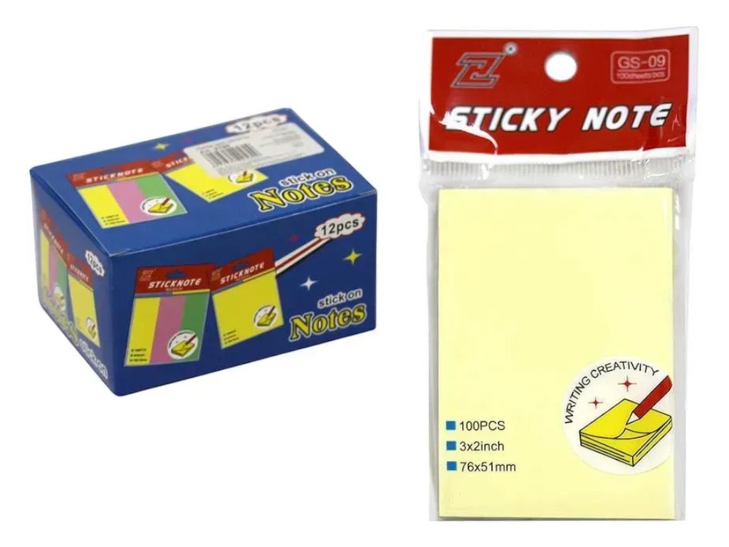 Папір для нотаток з липким шаром 9190, 76х50 мм, 100 аркушів, 4 кольори