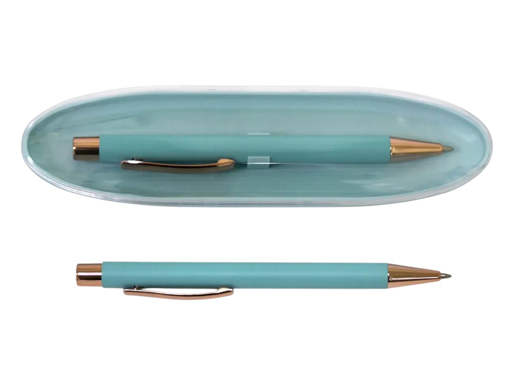 Ручка кулькова A PLUS A-922(947), у пластиковому футлярі, блакитна