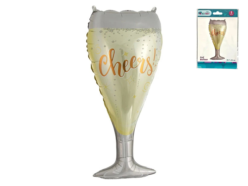 Фольгированный воздушный шарик Cheers, 39,7×84 см