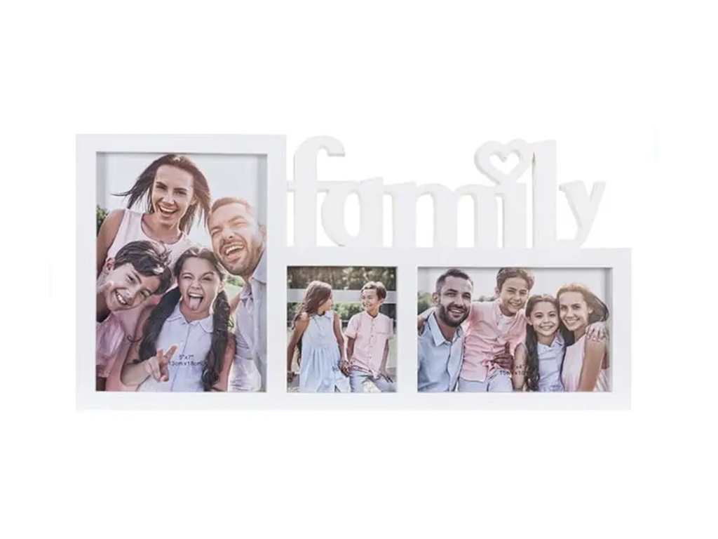 Фоторамка коллаж FAMILY на 3 фото 40х20,5см, Белая, GK-15FA