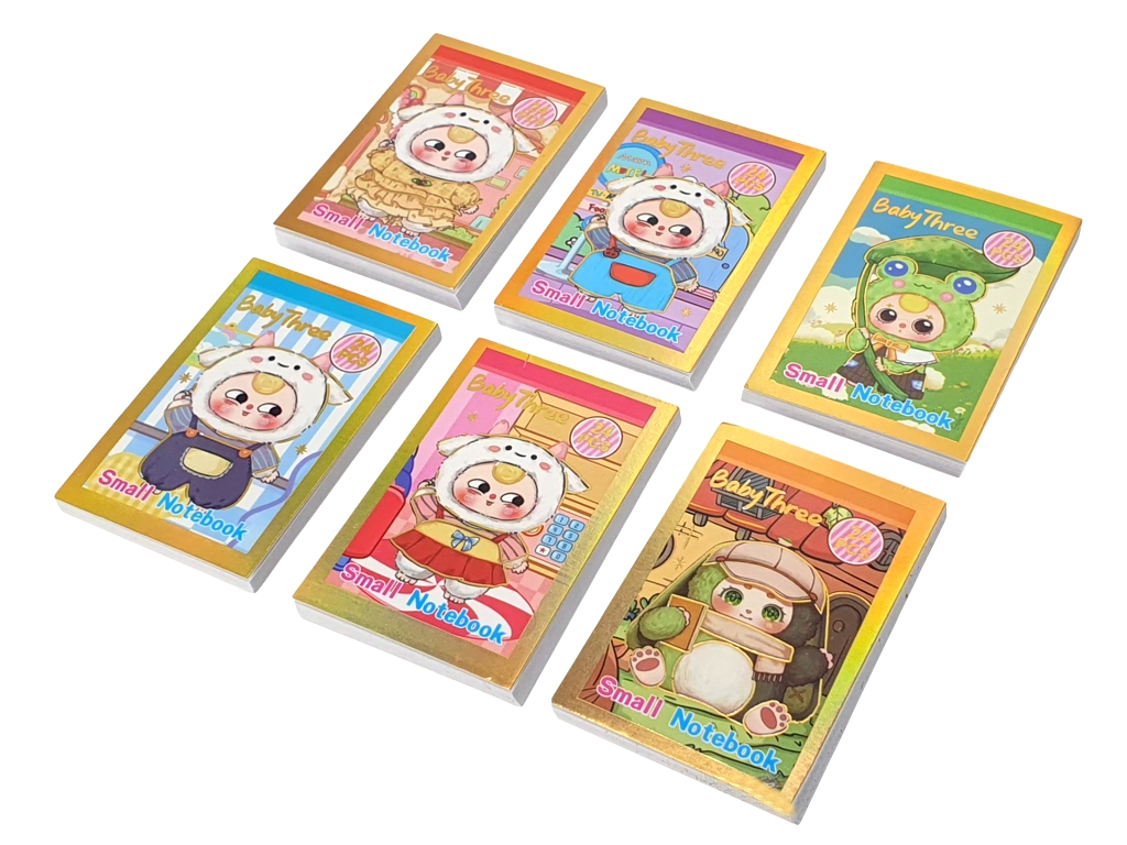 Блокнот-наклейки Baby Three, 4×6 см, 24 листа, в виде книги, микс видов (цена за 1шт)