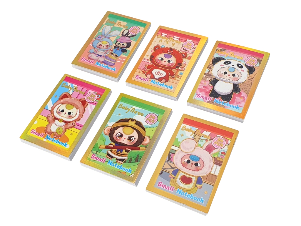 Блокнот-наклейки Baby Three, 4×6 см, 24 листа, в виде книги, микс видов (цена за 1шт)