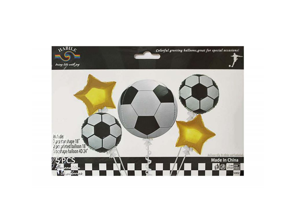 Набор шариков фольгированных футбол 5 шт. TZ-Q5002