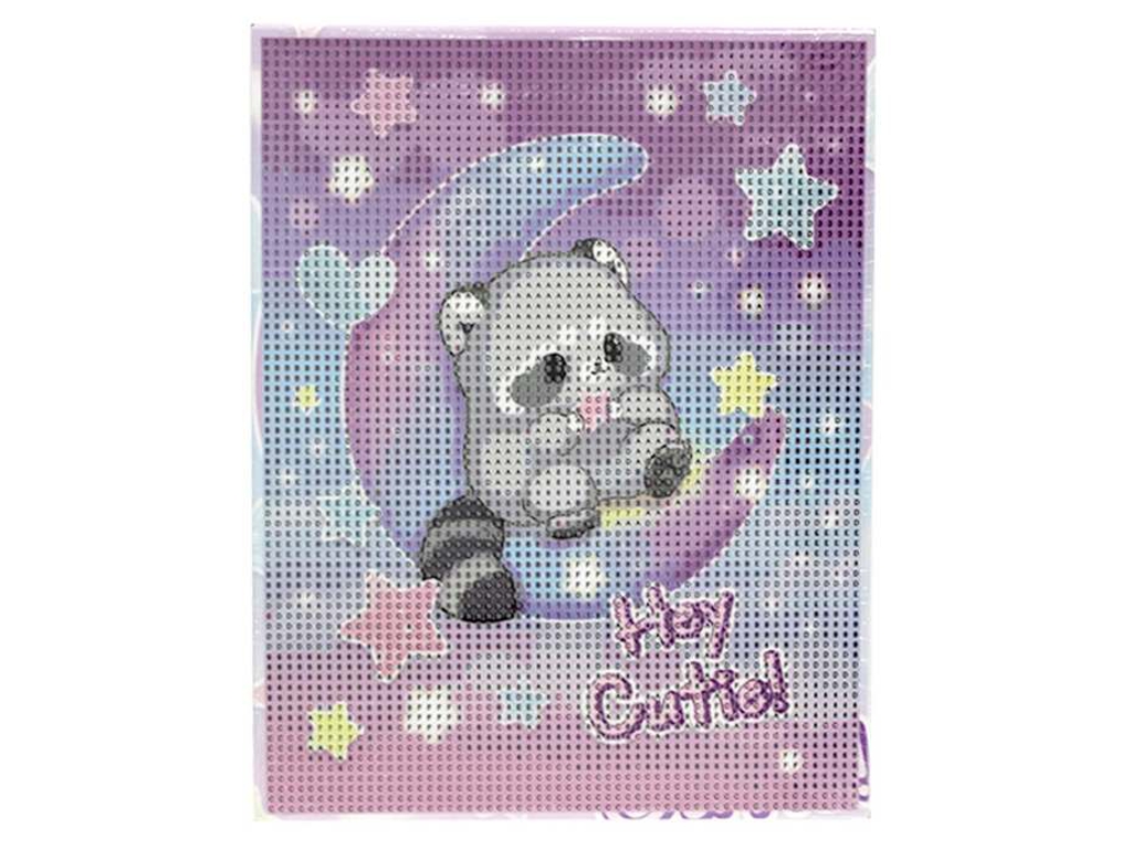 Алмазная мозаика Kidis Енот на луне, 20×25 см, на холсте