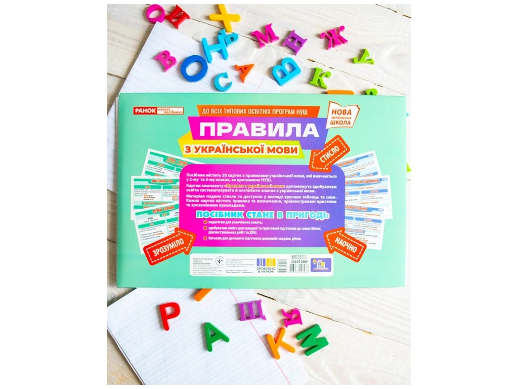 Демонстрационный материал "Правила по украинскому языку, 2-3 класс", НУШ, Ранок