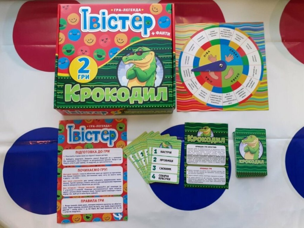Игра 2 в 1 "Твистер + крокодил", Ранок