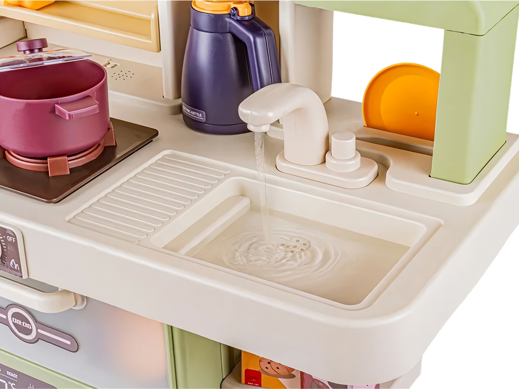 Игровая детская кухня со светом, звуком, паром и водой, 104 предмета