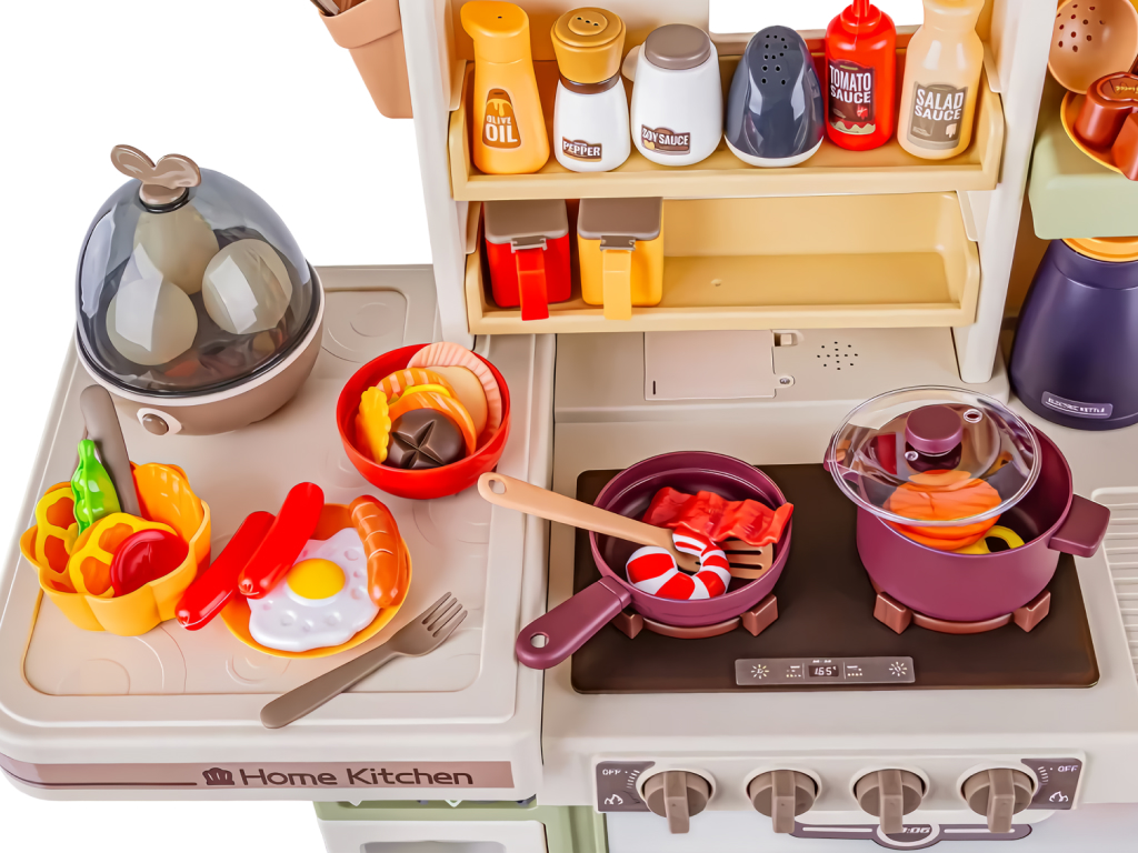 Игровая детская кухня со светом, звуком, паром и водой, 104 предмета