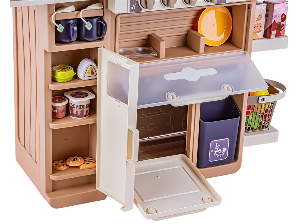 Игровая детская кухня с водой, паром, светом и звуком, 104 предмета
