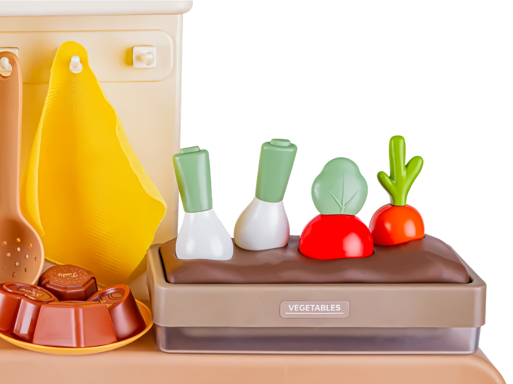 Игровая детская кухня с водой, паром, светом и звуком, 104 предмета