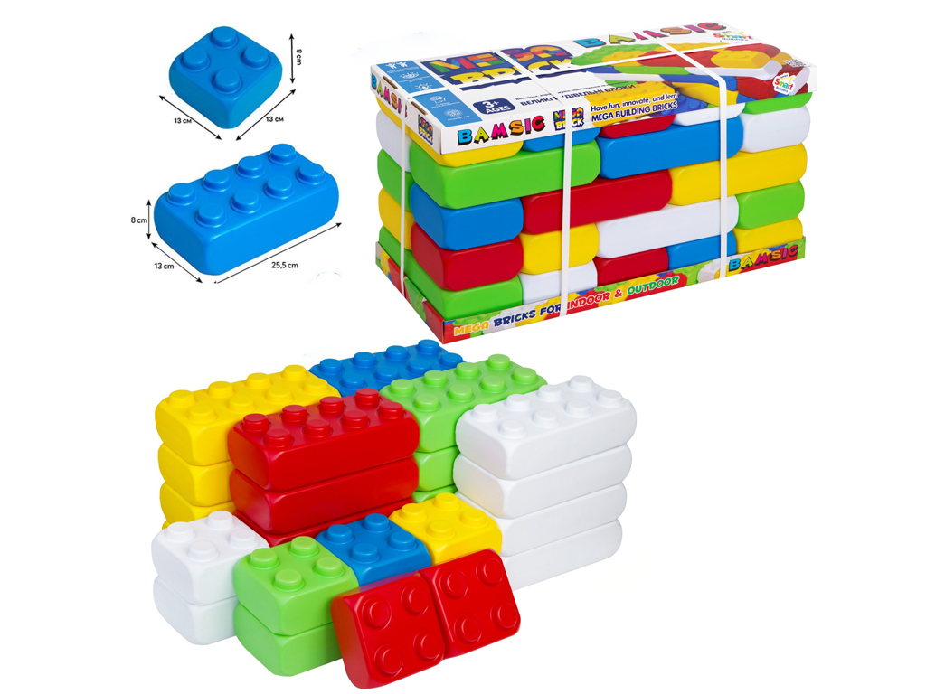 Конструктор большие блоки Mega Brick Bamsic №3, 25,5 см, большие детали, BAMSIC