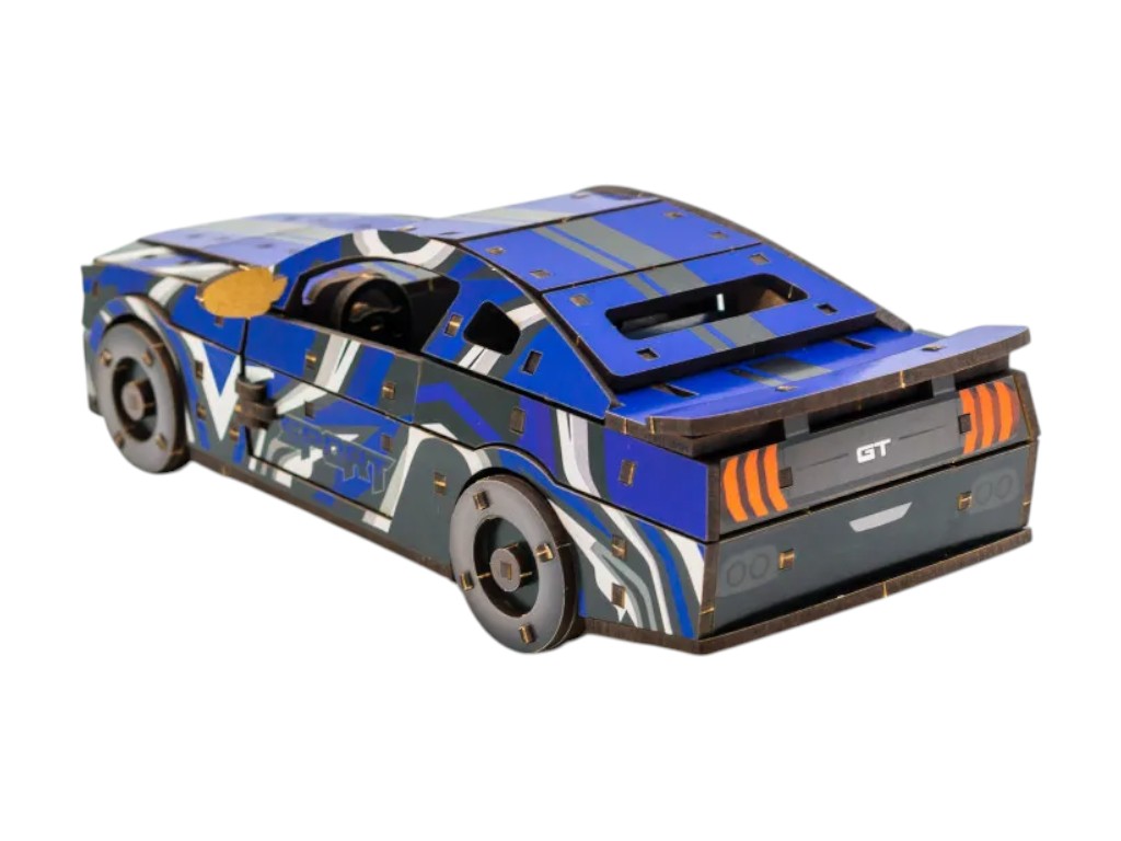 Деревянный 3D конструктор модель автомобиля Muscle Car GT, 24 см, сборная модель, PuzzleOk