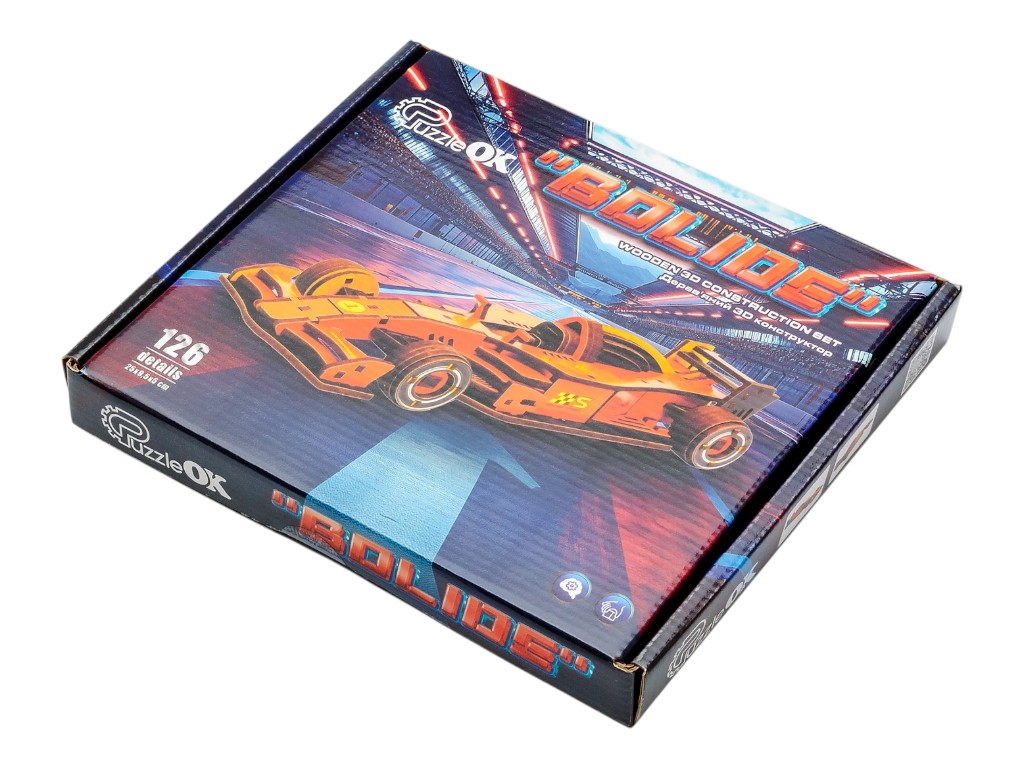 Дерев'яний 3D-конструктор "Bolide", PuzzleOk Puz-00950