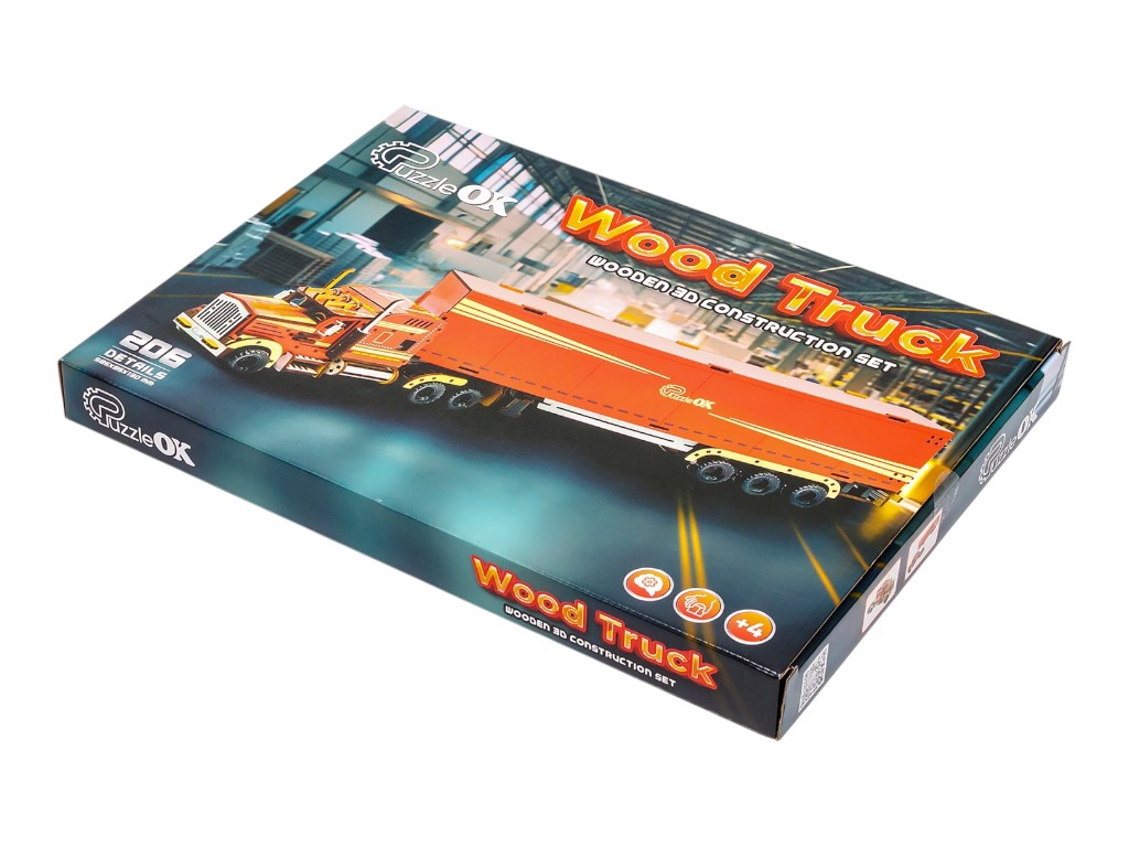 Деревянный 3D конструктор Wood Truck, PuzzleOk Puz-00952