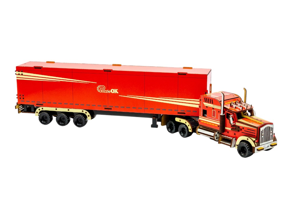 Деревянный 3D конструктор Wood Truck, PuzzleOk Puz-00952