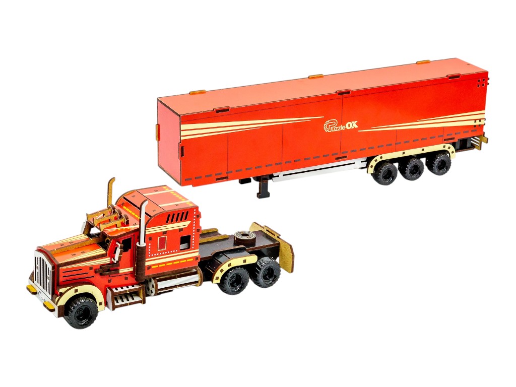 Деревянный 3D конструктор Wood Truck, PuzzleOk Puz-00952